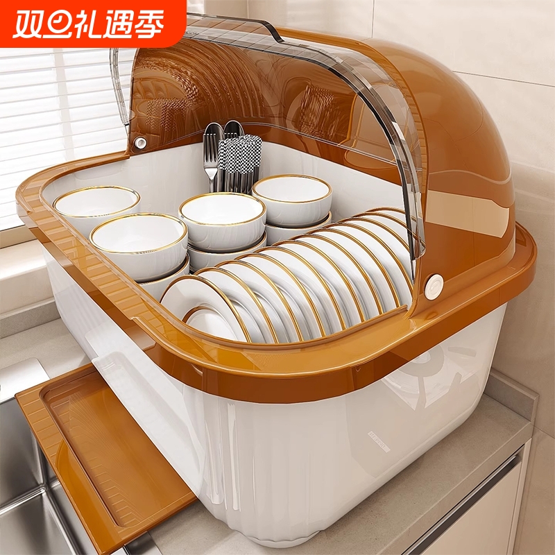 厨房防尘碗筷收纳架|万人加购