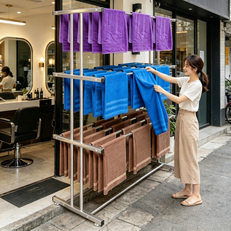毛巾晾晒架美发店洗车理发店专用图片