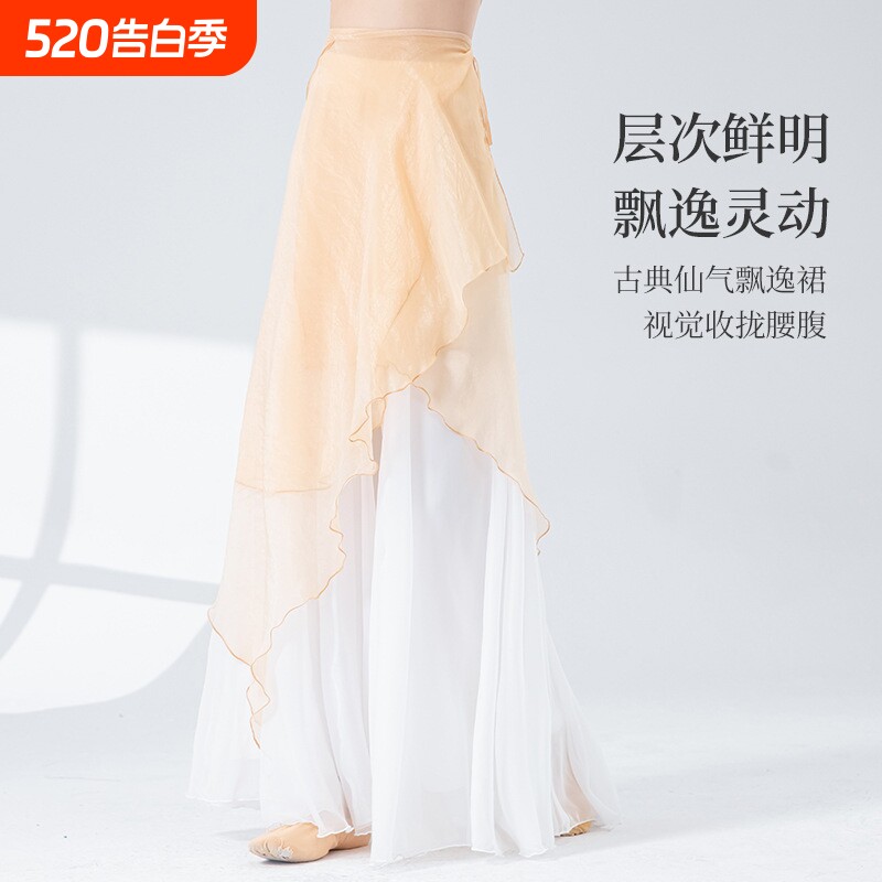 古典舞蹈裤女古风阔腿裤演出舞台服练功服中国现代民族舞飘逸纱裤