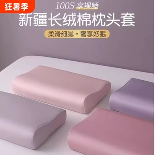 乳胶枕套枕头套100s长绒棉一对家用60x40cm纯棉记忆儿童30x50内胆