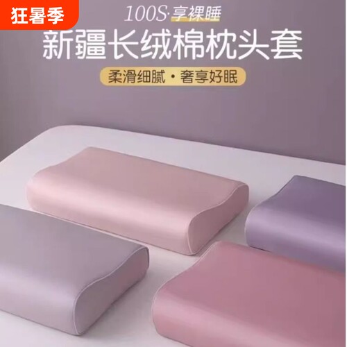 100s长绒棉乳胶枕头家用一对装