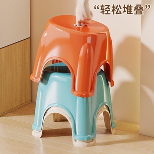 塑料儿童矮凳子椅子换鞋凳浴室小凳加厚成人家用防滑防摔凳可叠放