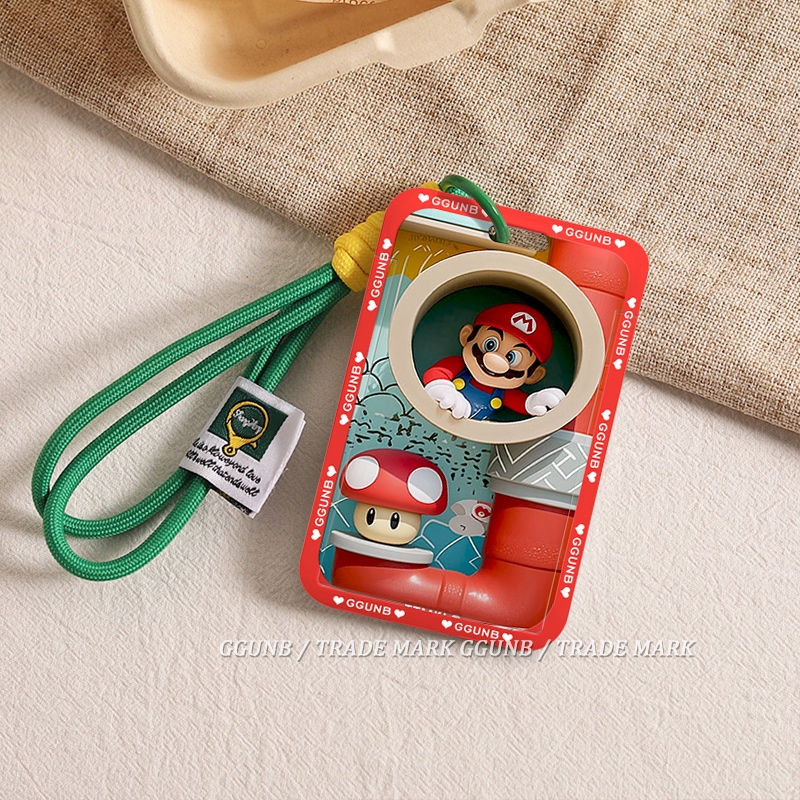 3D水管洞马里奥NFC感应卡套学生滑盖卡套饭卡地铁电瓶车小区卡包学生卡公交卡身份证件门禁卡工作证件套