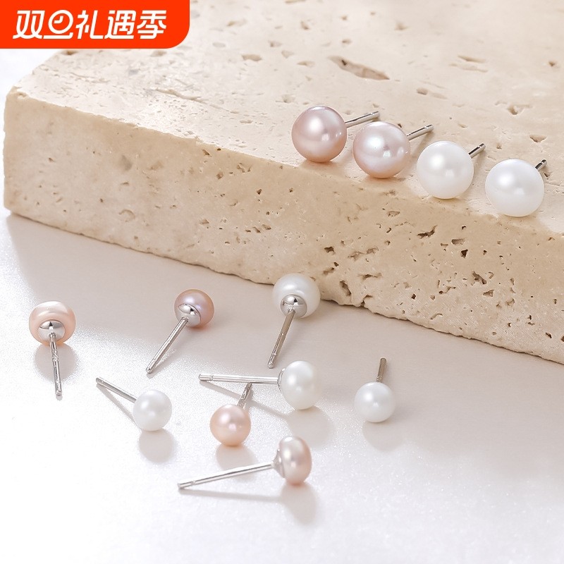 S925纯银珍珠简约耳钉 时尚百搭韩版饰品代理批发厂家直销