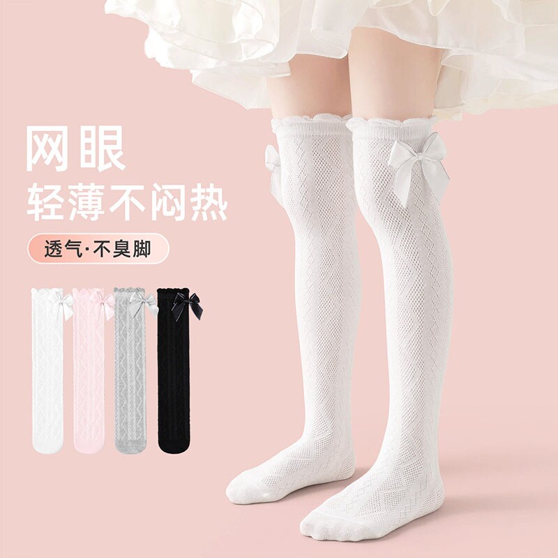 女童长筒袜夏季薄款儿童过膝袜图片