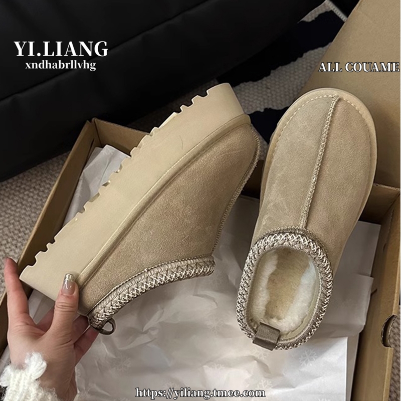 雪地靴女鞋冬季加绒加厚保暖2024新款皮毛一体毛毛鞋包头半拖棉鞋