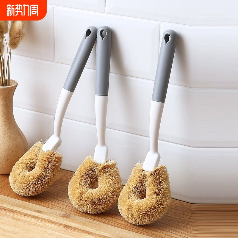 天然椰棕锅刷厨房长柄不易沾油不伤锅去污刷洗碗刷锅刷神器清洁刷