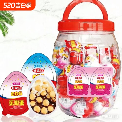 乐趣蛋男孩女孩版玩具饼干巧克力网红零食儿童玩具（代可可脂）