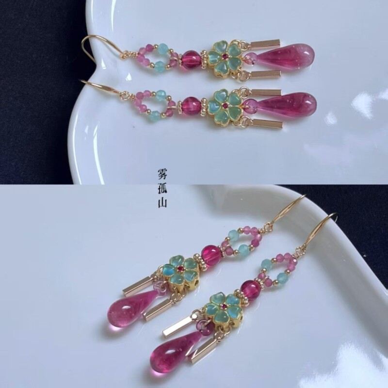 宫墙柳新版古典古风配饰汉服耳环旗袍小众耳钩耳饰设计水滴