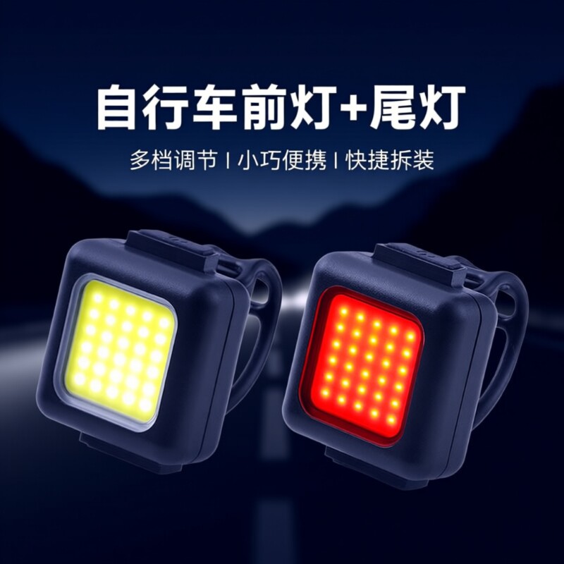 自行车夜骑灯山地车警示灯公路车单车尾灯跑步夜行信号灯骑行装备