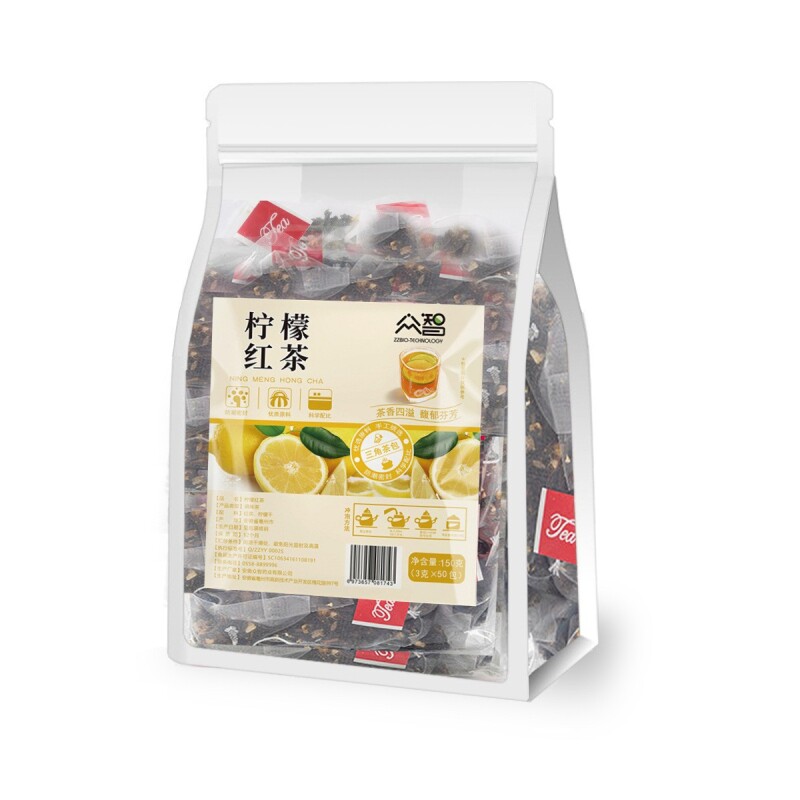 柠檬红茶冻干柠檬丁黄金芽红茶独立三角包装