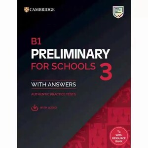 PET青少版真题3B1PreliminaryforSchools3StudentsBookwithAnswers新版2025版PET考试校园版4套含答案和音频大音五级新题型