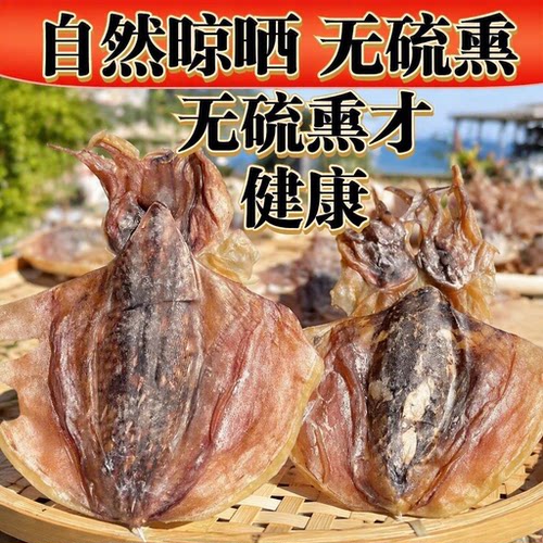 东海淡干墨鱼干干货特级目鱼干野生淡晒乌贼500g墨鱼海鲜特产自然
