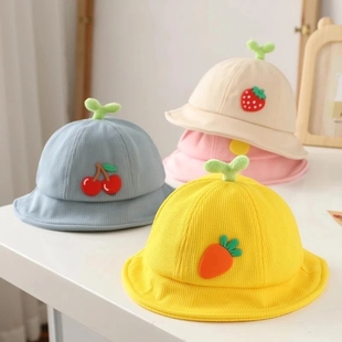 儿童渔夫帽春秋超萌可爱恐龙防晒帽1 3岁男女童宝宝出游遮阳帽子4