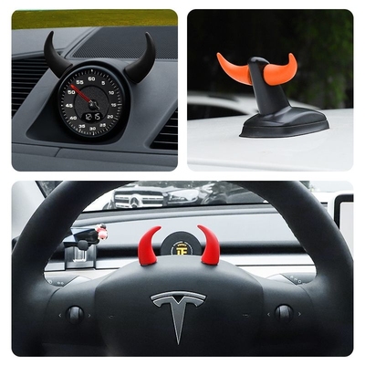 汽车方向盘小恶魔牛角创意转速表摆件仪表台车饰品出风口装饰创意