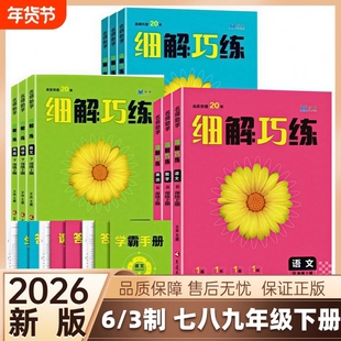 【六三制】2026春版初中细解巧练七八九年级下册数学英语物理化学政治历史人教版