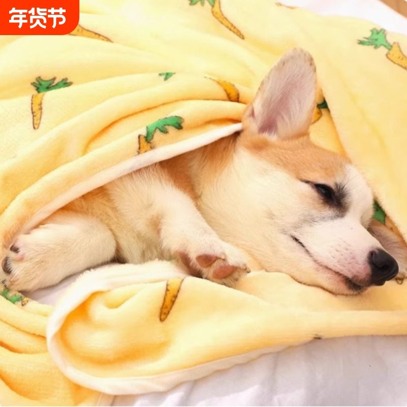 宠物毛毯日系卡通猫狗毯子狗狗珊瑚绒狗窝垫泰迪幼犬小狗被子冬季
