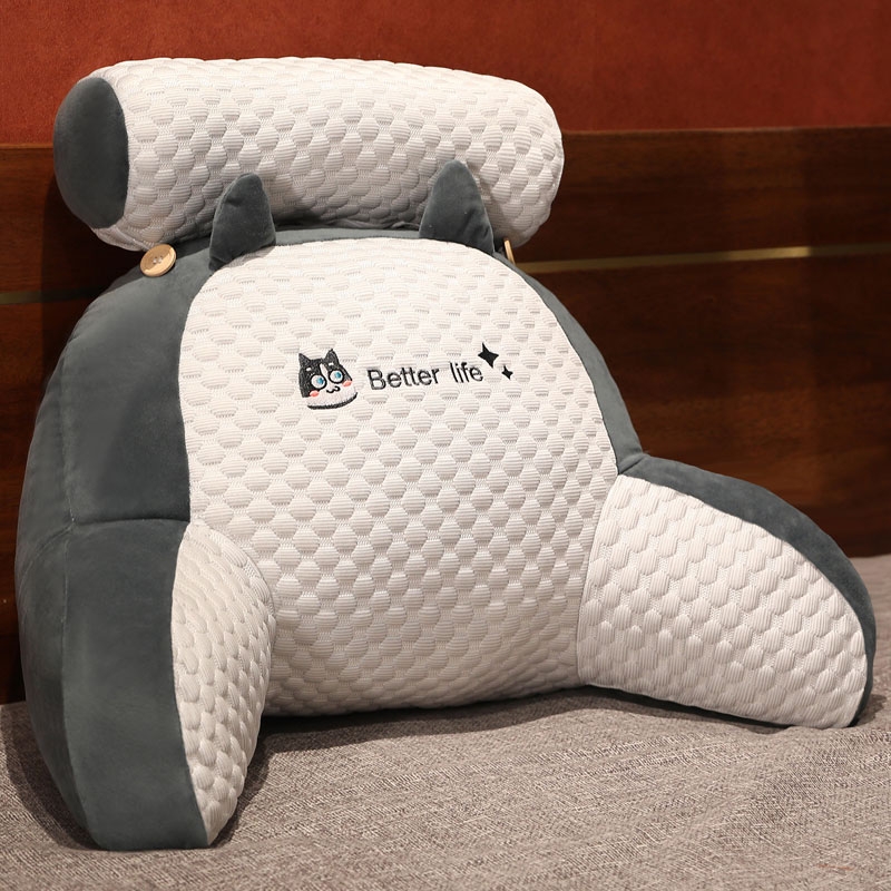 豆豆绒床头靠垫毛绒玩偶腰靠垫汽车靠枕靠背垫抱枕榻榻米可拆洗