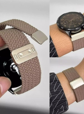 适用华为GT6代gt5编织磁吸回环表带gt4watch5小众GT3FIT4苹果S11高级感GT5pro手表watch3红色紫色卡扣黑色