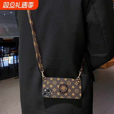 适用苹果16e手机壳iphone15promax斜挎13mini挂绳12指环扣xr支架14plus防摔11精孔xsmax潮xr背带绳7plus简约