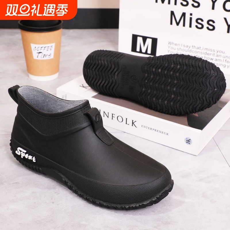 时尚雨鞋水鞋女士防水女夏防滑耐磨厨房短筒工作厚底软底雨靴胶鞋
