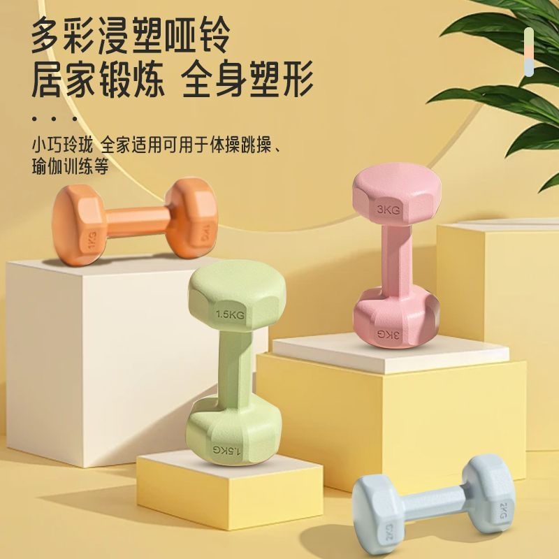 哑铃女士健身家用器材瘦肚子杠铃壶铃儿童青少年女小哑铃一对