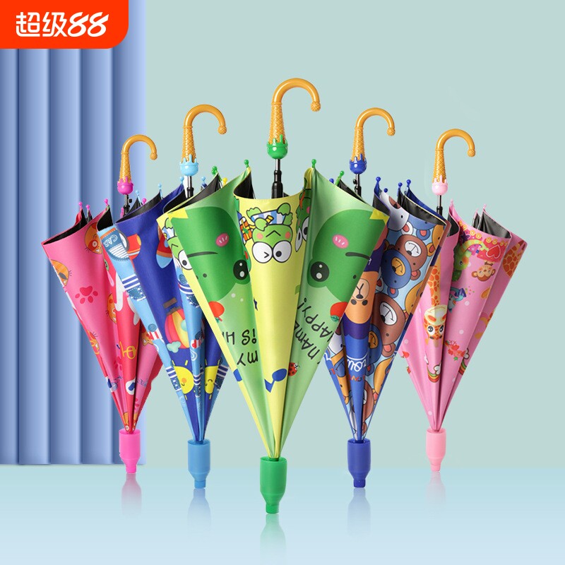 儿童雨伞奥特曼学生上学专用男女孩幼儿园自动长柄伞小朋友两用