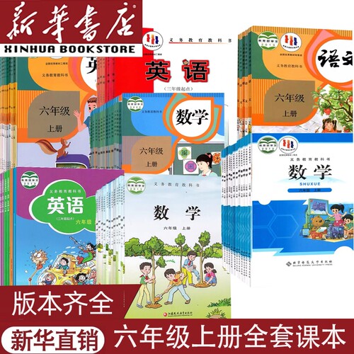 版本齐全六上语数英课本