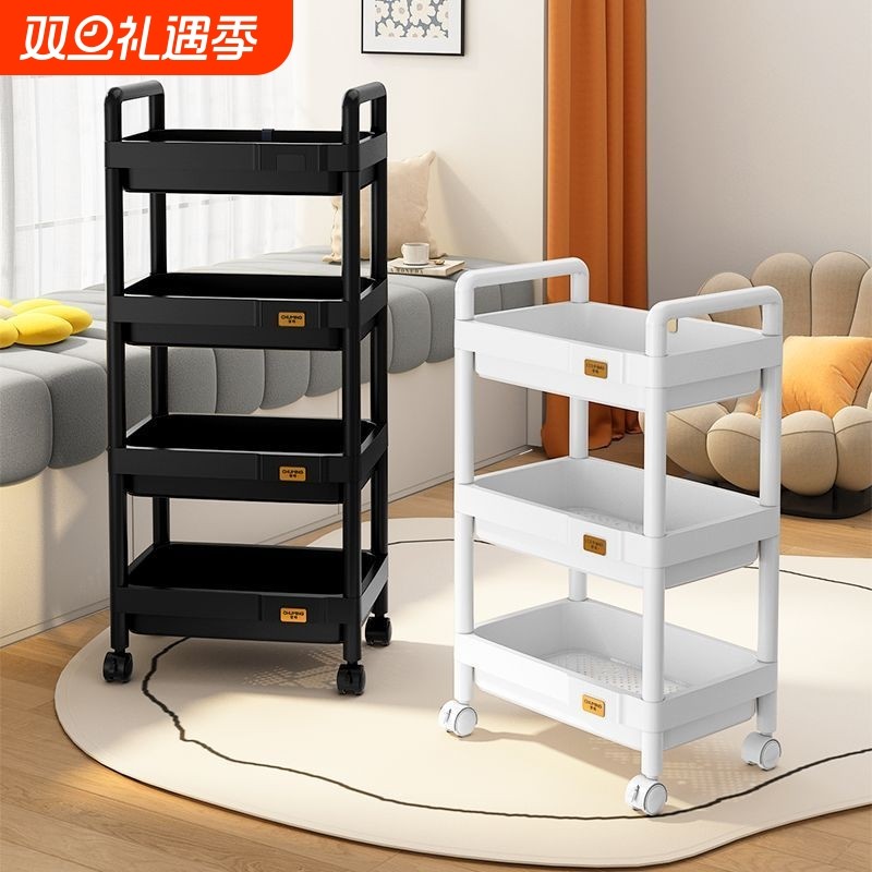 小推车储物架置物架厨房卧室落地多层婴儿零食移动浴室卫生间收纳