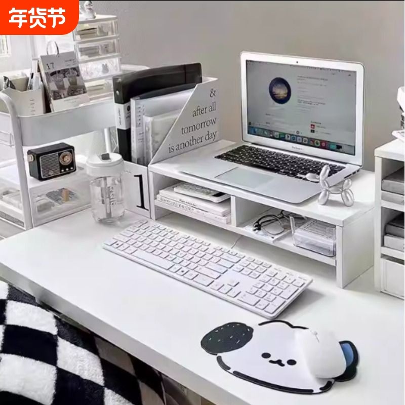 笔记型电脑架办公室书桌置物架多层木质强承重显示器架子桌面增高,收纳整理,整理架/置物架/收纳架,淘宝优惠券,粉丝福利购,淘宝优惠卷