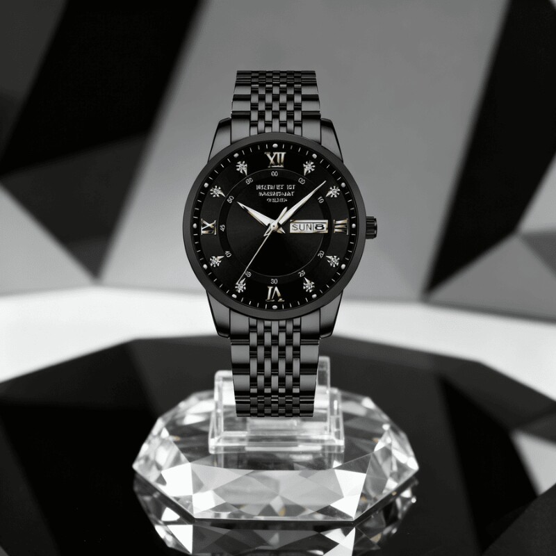 正品瑞士全自动非机械表手表男士学生韩版时尚潮双日历防水表夜光