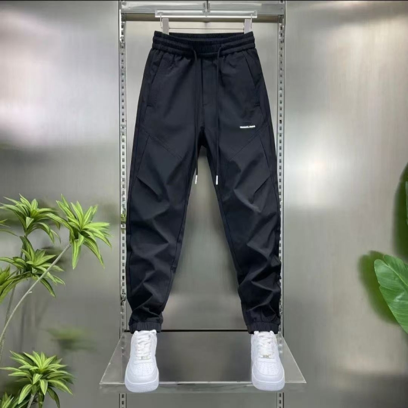 春秋新款时尚百搭休闲裤男士速干薄款束脚裤潮牌宽松痞帅哈伦裤子
