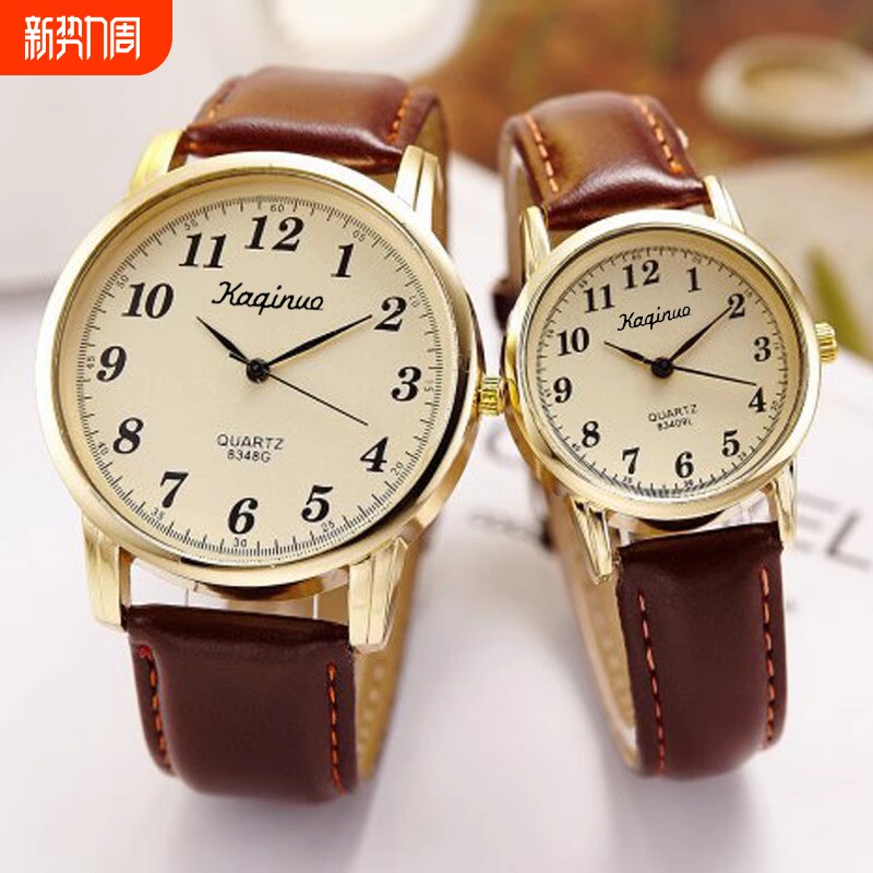 防水手表男电子女老人妈妈皮带中老年中年石英表大表盘夜光简约