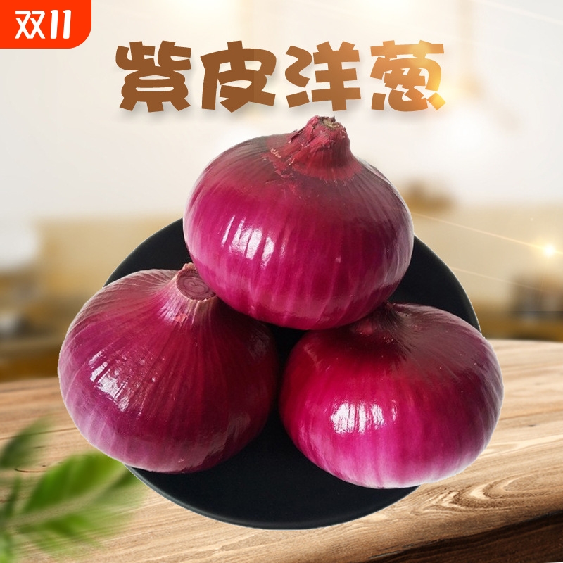 正宗紫皮洋葱圆葱生吃红皮元葱农家自种洋葱应季蔬菜新鲜蔬菜