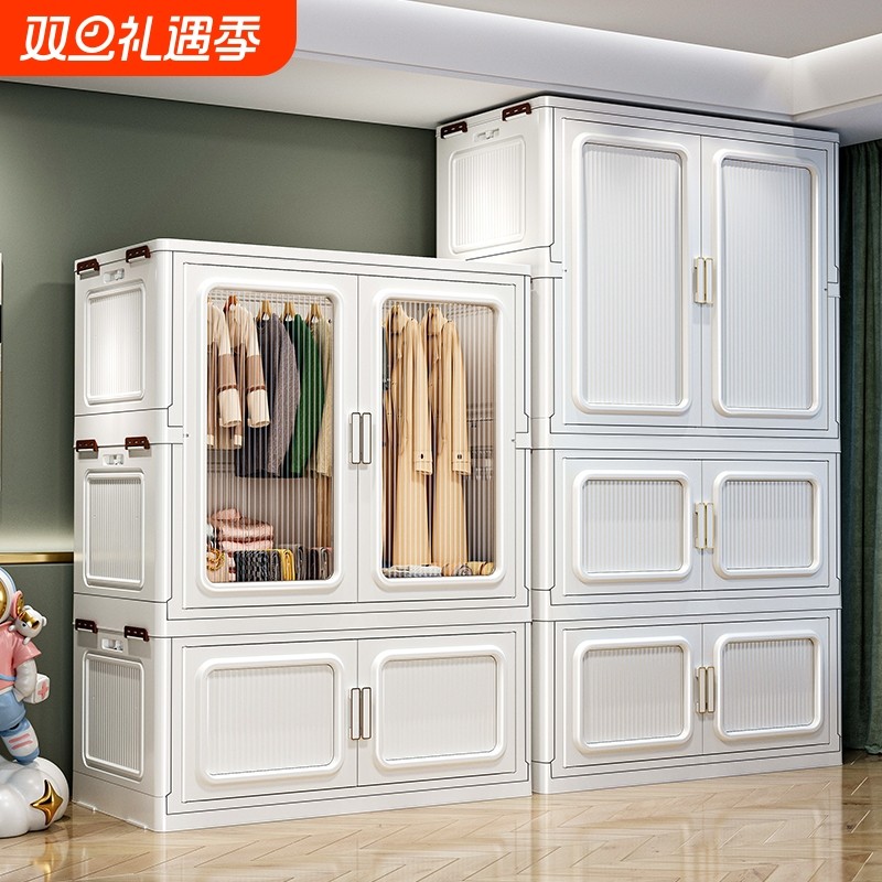 衣柜家用卧室免安装成人简易衣柜出租房用折叠衣橱宝宝儿童储物柜
