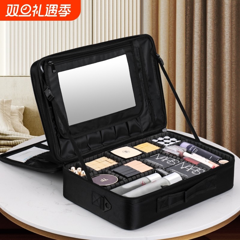 大容量化妆包女纹绣工具箱盒便携专业化妆师跟妆品收纳包