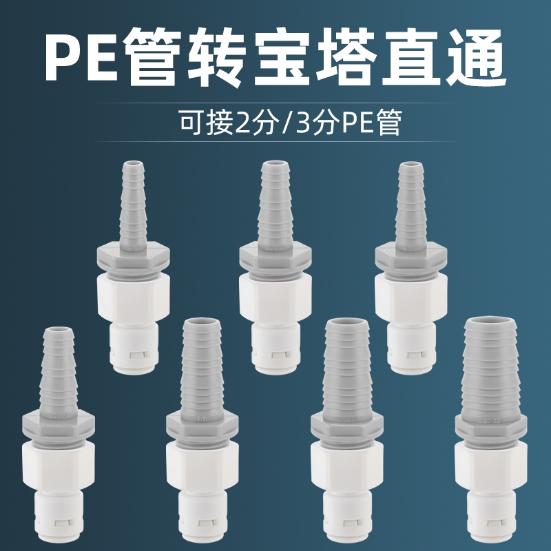 净水器宝塔接头PE硬管转软水管茶盘茶几滤水机23分异径变径头软管