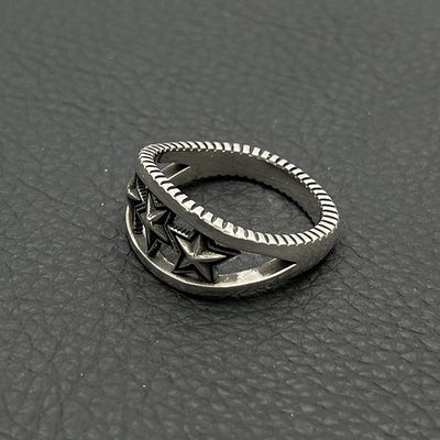 ODKE高级感复古方形锯齿三连星星戒指cody sanderson指环经典款
