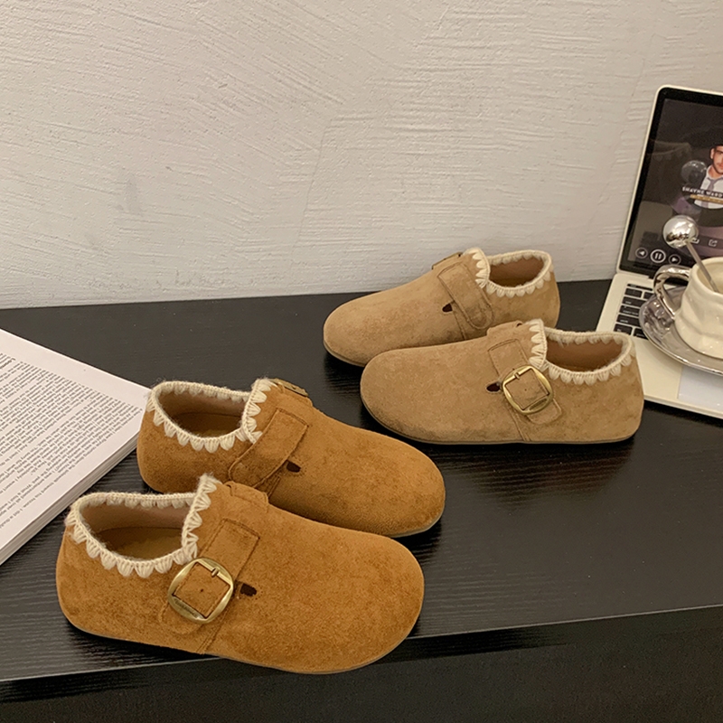 厚底内增高全包勃肯鞋女2025秋季新款休闲乐福鞋博肯单鞋豆豆鞋子