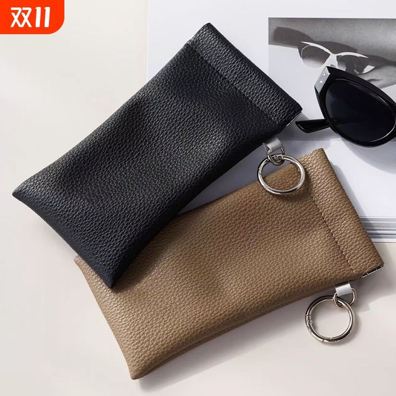 便携式眼镜袋自动闭合弹片包墨镜收纳盒随身挂包挂扣眼镜收纳包