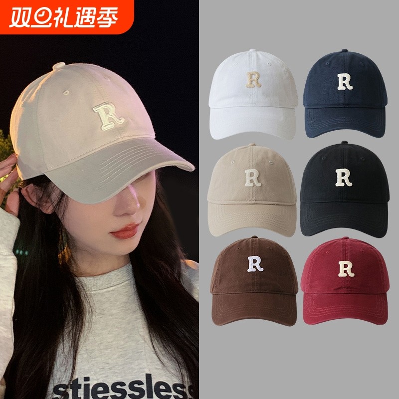 棒球帽女2024秋冬新款美式时尚显脸小鸭舌帽男款帽子帽檐手工