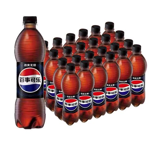 Pepsi-Cola/百事可乐无糖500ml*24瓶装碳酸饮料0糖0卡汽水柠檬