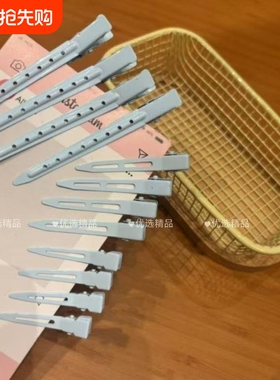 蓝色系无痕发夹侧边夹定位夹刘海夹发根蓬松神器化妆夹定型鸭嘴夹