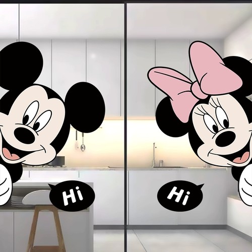 创意玻璃贴纸卡通米奇米妮装饰贴