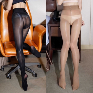 360无缝裆马油袜连裤袜女性感纯欲od开档黑丝袜极光袜美腿塑形