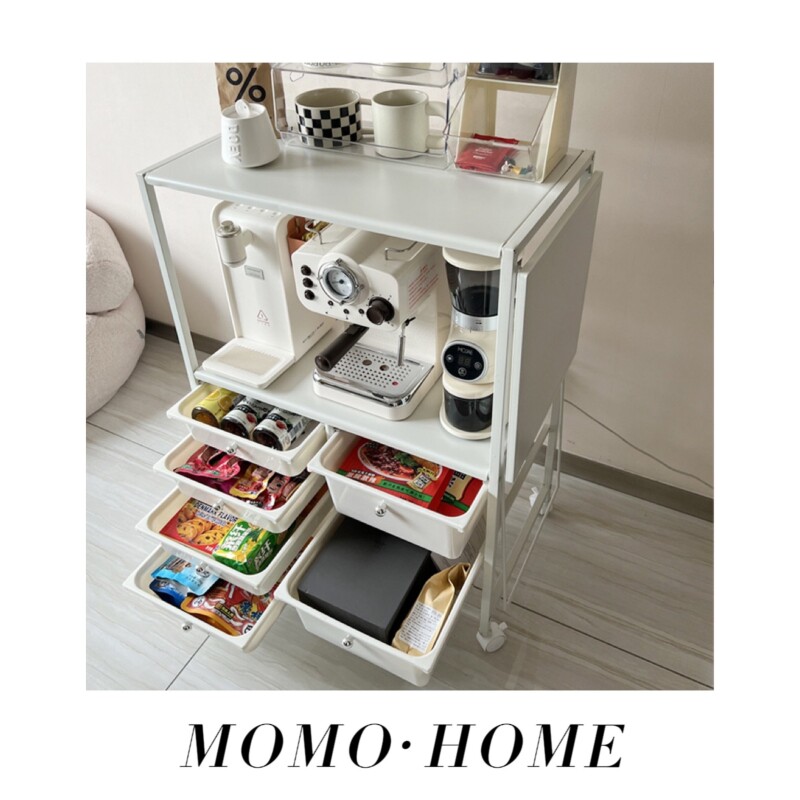MOMO 白色厨房置物架微波炉架子烤箱锅收纳架多层货架