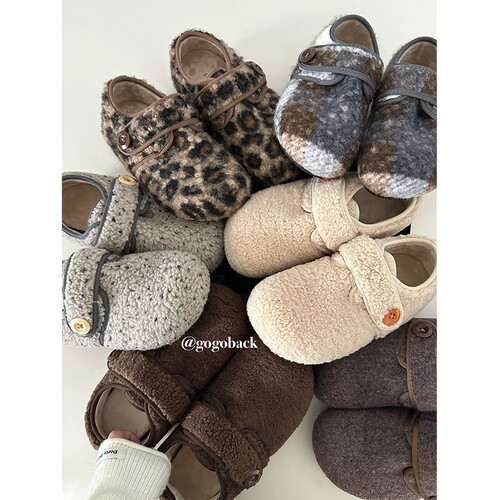 gogoback内增高加绒毛毛鞋女秋冬复古百搭魔术贴棉鞋一脚蹬勃肯鞋