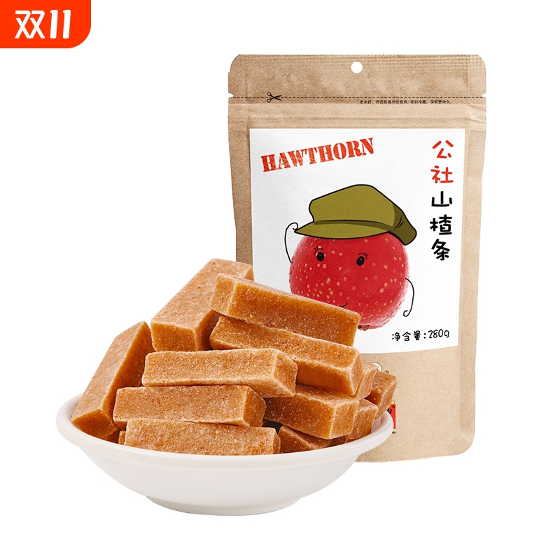 沂蒙公社儿童休闲零食品山楂制品山东特产新鲜蜜饯山楂条280g*1袋