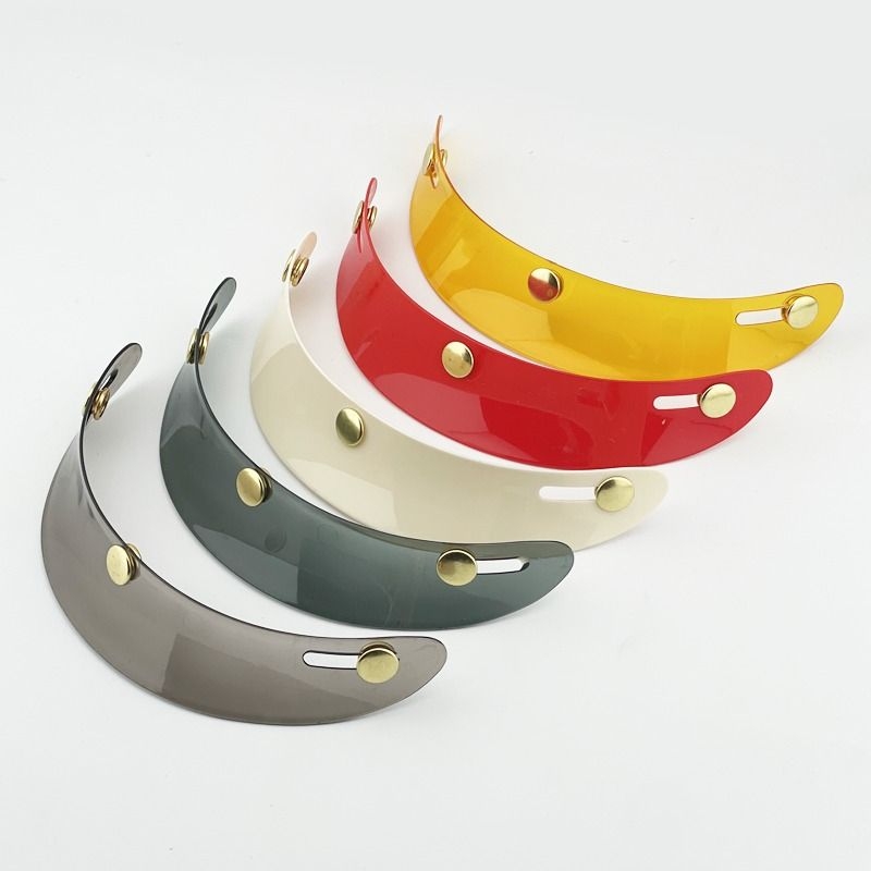 台湾头盔短帽檐复古半盔加装三扣式帽舌小盔体四分之三盔通用帽沿