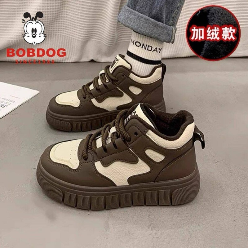 巴布豆女童鞋子秋冬款2025新款儿童运动鞋板鞋秋款跑步鞋高帮加绒